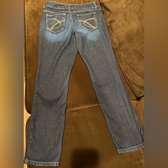 Chicos Platinum Denim Ultimate Fit Slim Leg Dark Blue faded SZ. 0 In Great Cond - Picture 2 of 11